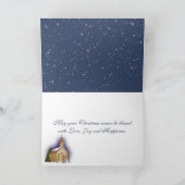 Weiße Männer mit Weihnachtsstern Feiertagskarte (Innenseite)