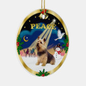 Weiße Männer - Norwich Terrier Keramik Ornament (Rechts)