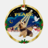 Weiße Männer - Norwich Terrier Keramik Ornament (Vorne)