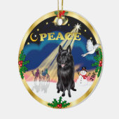 Weiße Männer - Schipperke Keramikornament (Links)