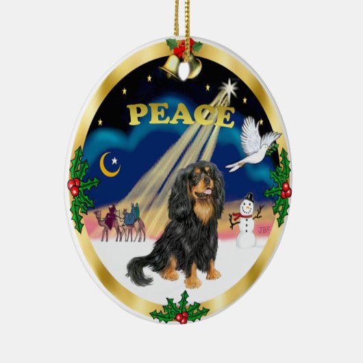 Weiße Männer - Schwarz und tan Cavalier King Charl Keramik Ornament (Rechts)