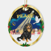 Weiße Männer - Schwarz und tan Cavalier King Charl Keramik Ornament (Links)