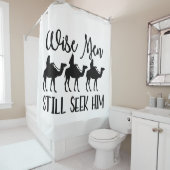 Weiße Männer suchen ihm immer noch Weihnachten Duschvorhang (Beispiel)