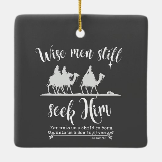 Weiße Männer suchen ihm noch Weihnachten Keramikornament (Rückseite)