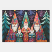 Weiße Männer Weihnachtsfarben Grafik Elegant 3-pc Geschenkpapier Set (Vorderseite 3)