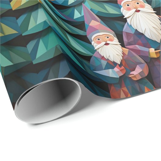 Weiße Männer Weihnachtsmuster farbenfroh Elegant C Geschenkpapier (Rolleneckpunkt)