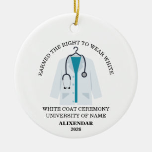 Weiße Mantel Zeremonie Ornament, Doktor Abschluss Keramik Ornament