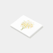 Weiße Margaret-Farbe mit Aquarell und Tintenbraun Post-it Klebezettel (angewinkelt)