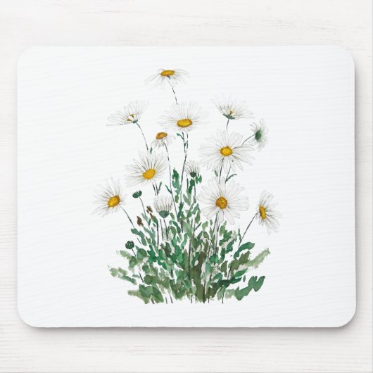 Weiße Margaret-Farbe Mousepad (Vorne)