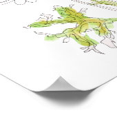 Weiße Margaret-Farbe und Aquarellfarbe Poster (Ecke)