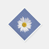 Weiße Margerite auf Gingham Serviette (Ecke)