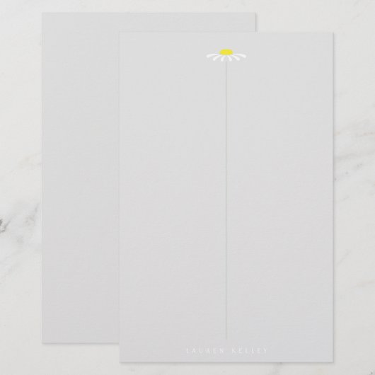 Weiße Margerite Briefpapier (Vorne/Hinten)