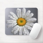 Weiße Margerite mit Regentropfen Mousepad (Mit Mouse)