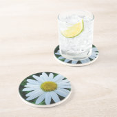 Weisse Margerite Sandstein Untersetzer (Seite)