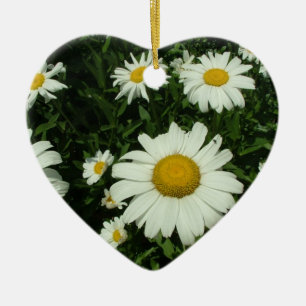 weiße Margeritenblumen. Keramikornament