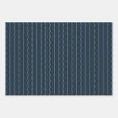 Weiße Marinelinien und Punkte einfacher Urlaub Geschenkpapier Set (Vorderseite)