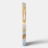 Weiße Marmor-Chic-Gold-Glitter-Monogramm Case-Mate iPhone Hülle (Rückseite / Links)