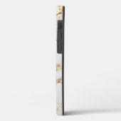 Weiße Marmor-Chic-Gold-Glitter-Monogramm Case-Mate iPhone Hülle (Rückseite / Links)