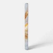 weiße Marmor-Chic-Gold-Glitter-Monogramm Samsung Galaxy Hülle (Linke Seite)