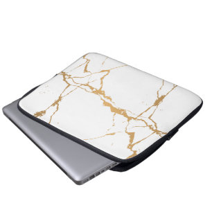 Weiße Marmor-Eleganz Laptopschutzhülle