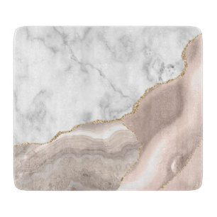 Weiße Marmor Elfenbein Achat Gold Glitter Schneidebrett