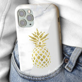 Weiße Marmor-Gold-Ananas-Monogramm Case-Mate iPhone Hülle
