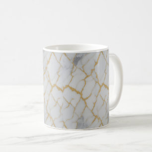Weiße Marmor & Goldadern Luxus-Tasse Kaffeetasse