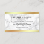 Weiße Marmor Goldfolie High Heels Stilettos Visitenkarte (Rückseite)