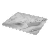 Weiße Marmor Graue Achat Silber Glitter Schneidebrett (Ecke)