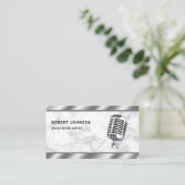 Weiße Marmor-Metallic-Mikrofonstimme über Künstler Visitenkarte (Stehend Vorderseite)