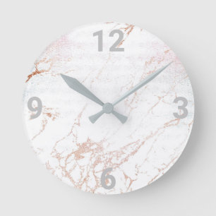 WEISSE MARMOR MODERN WALL CLOCK RUNDE WANDUHR