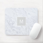 Weiße Marmor-Monogramm Mousepad (Mit Mouse)
