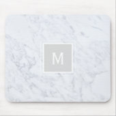 Weiße Marmor-Monogramm Mousepad (Vorne)