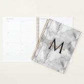 Weiße Marmor-Personalinitialen-Name-Planer Planer (Anzeige)