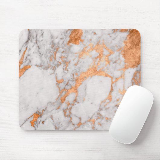 Weiße Marmor-u. Kupfer-Mäusematte Mousepad (Mit Mouse)