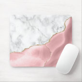 Weiße Marmor vergoldete Rosé Agat Mousepad (Mit Mouse)