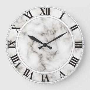 Weiße Marmor Wanduhr mit römischen Ziffern