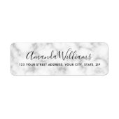 Weiße Marmoradresse in elegantem Kalligraphieskrip (Vorne)