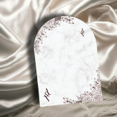 Weiße Marmorblume islamische Arche Hochzeit Einladung