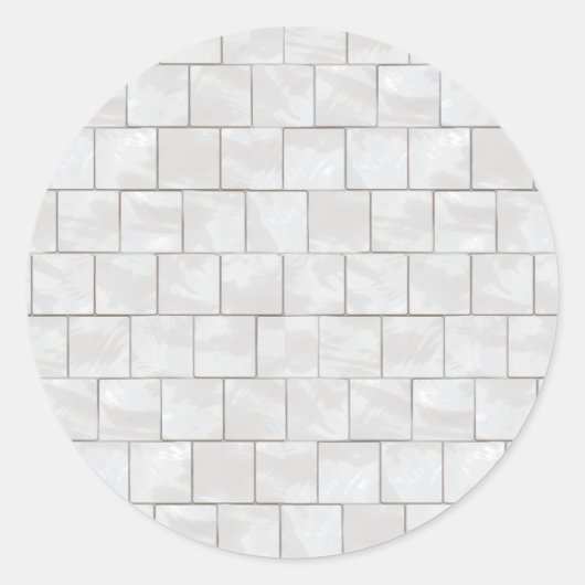 Weiße Marmorfliesen im Hintergrund Runder Aufkleber (Vorderseite)