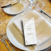 Weiße Marmorflorale Spitze islamische muslimische  Menükarte