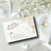 Weiße Marmorflorale Spitze islamische muslimische  RSVP Karte