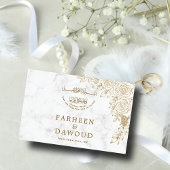 Weiße Marmorflorale Spitze islamische muslimische  RSVP Karte