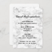 Weiße Marmorhochzeit führt Info-Karte einzeln auf Begleitkarte (Vorne/Hinten)