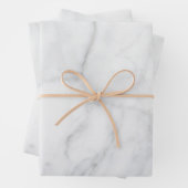 Weiße Marmormuster Boho Chic Geschenkpapier Set (Beispiel)