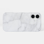 Weiße Marmormuster Boho Chic iPhone 16 Hülle (Rückseite (Horizontal))