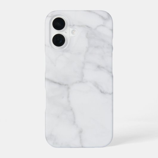Weiße Marmormuster Boho Chic iPhone 16 Hülle (Rückseite)