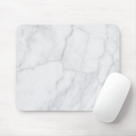 Weiße Marmormuster Boho Chic Mousepad (Mit Mouse)