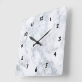 Weiße Marmorschwarze Zahlen des blick-w Quadratische Wanduhr (Winkel)