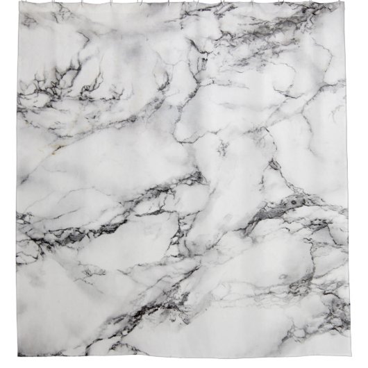 weiße Marmorsteinstruktur Duschvorhang (Vorderseite)